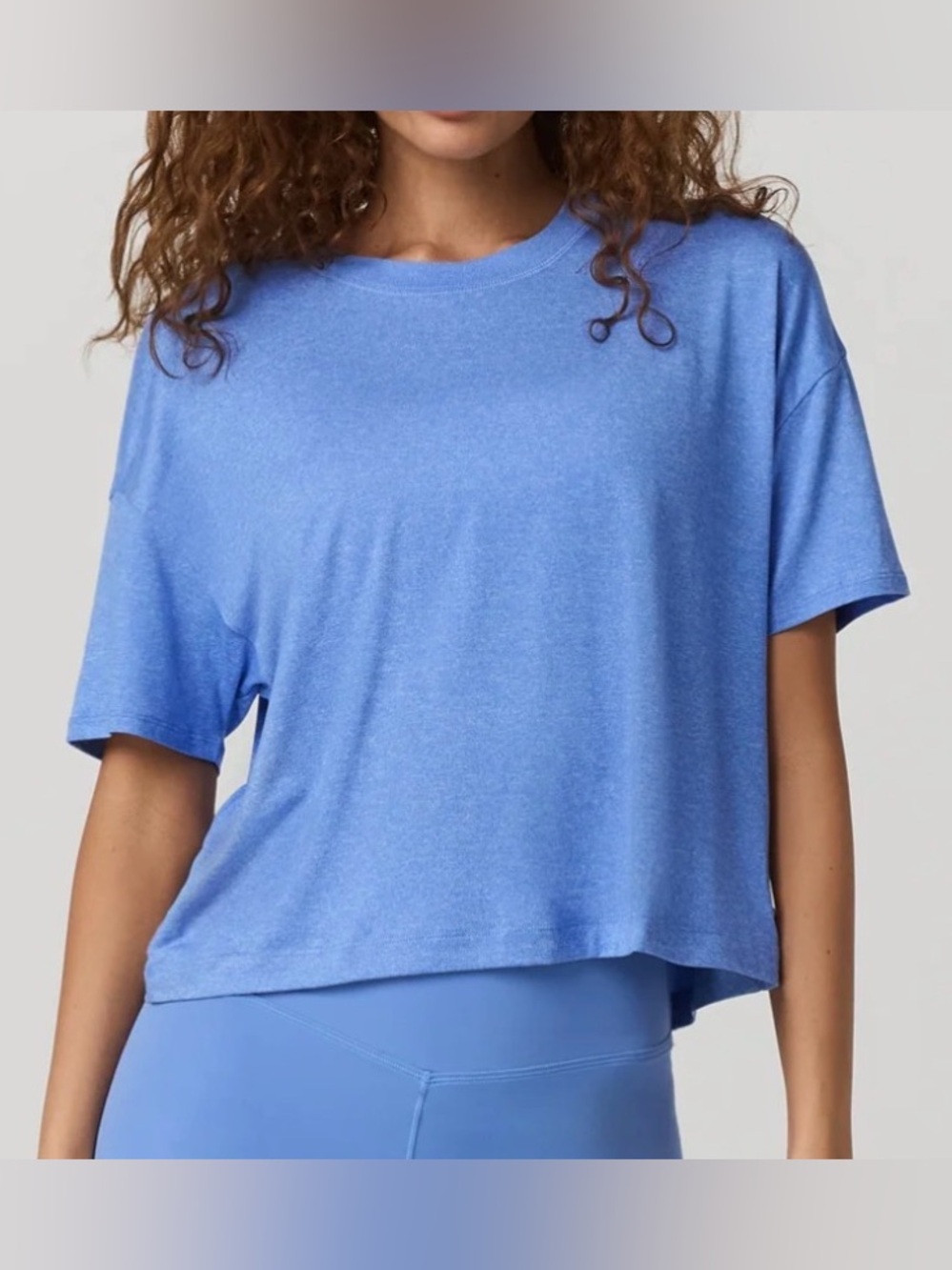 NWOT Vuori Energy Tee Oversized T-Shirt Riviera Blue Heather Small